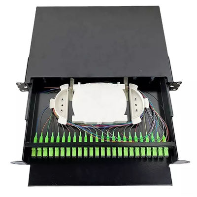 Duplex-Faser-Optikgestell-Berg-Einschließungs-Faser-Flecken Sc Simplex/LC Hafen 1U 19&quot; 24 Platte-entladen