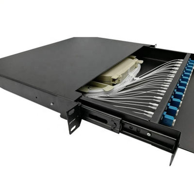 Das Schieben Hafen-Gestells der Faser-des Optikschalttafel-12 brachte 1U 19 Zoll an