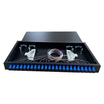 Örtlich festgelegte Gestell-Berg-Faser-Optikschalttafel 1U 19" 24 Hafen ODF Sc-Simplexadapter