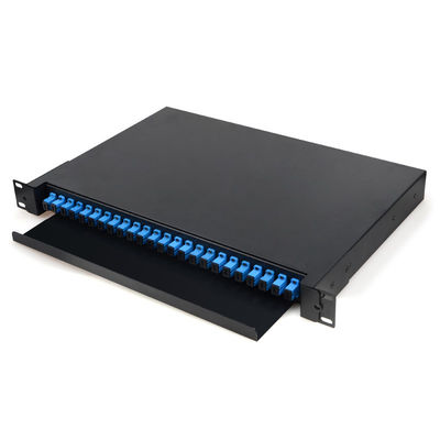 Faser-Optikbeendigungs-Kasten-Gestell-Portberg der Faser-1U der Schalttafel-24 schwarzer