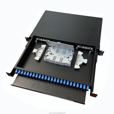 Faser-Optikbeendigungs-Kasten-Gestell-Portberg der Faser-1U der Schalttafel-24 schwarzer