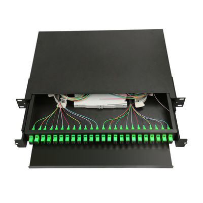 Faser-Optikbeendigungs-Kasten-Gestell-Portberg der Faser-1U der Schalttafel-24 schwarzer