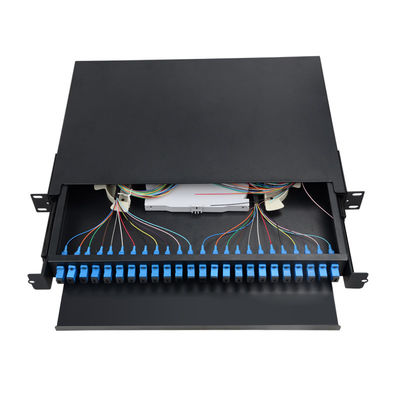 Faser-Optikbeendigungs-Kasten-Gestell-Portberg der Faser-1U der Schalttafel-24 schwarzer