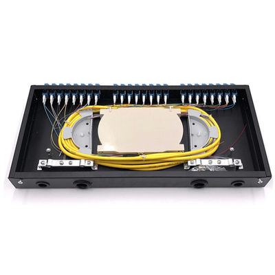 des Gestell-1U Kern Sc LC Berg-Schalttafel-der Faser-Optik-19&quot; 24 mit Spleiß-Behältern