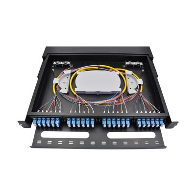MPO-Gestell-Berg-Faser-Platten-Einschließung 24 Port-LC-Faser-Schalttafel 1U