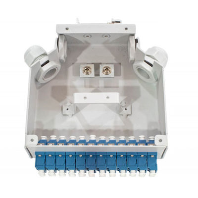 24 Kern-Faser-Optik- Lärm-Schienen-Anschlusskasten mit 12 PC Lc/Apc Duplex-Aadapter