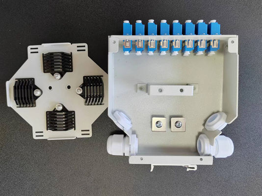 24 Kern-Faser-Optik- Lärm-Schienen-Anschlusskasten mit 12 PC Lc/Apc Duplex-Aadapter