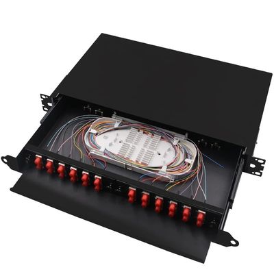 Schwarze Schalttafel ODF 24Core des Gestell-Berg-Faser-Beendigungs-Kasten-FC