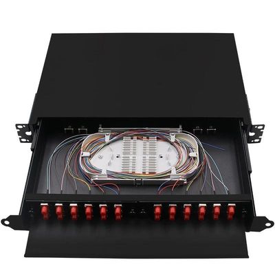 Schwarze Schalttafel ODF 24Core des Gestell-Berg-Faser-Beendigungs-Kasten-FC