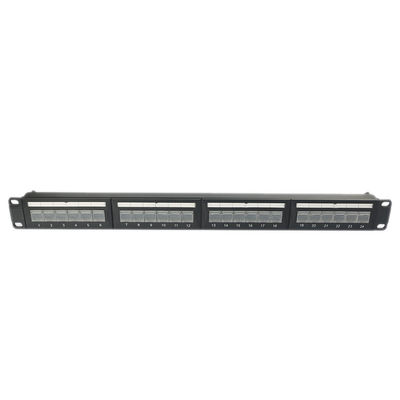 Unshielded Schalttafel Trapezfehler-RJ45 des Portfundament-1U 24 staubdicht