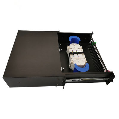 Schwarzes 430 x 200 x 46 mm großes LC-Duplex-Glasfaser-Patchpanel