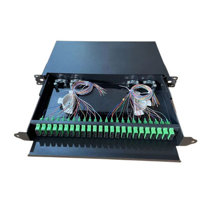 19 Zoll-Schwarz-Gestell-Berg-optische Fach-Faser-Optikschalttafel für das Netz-Verkabeln