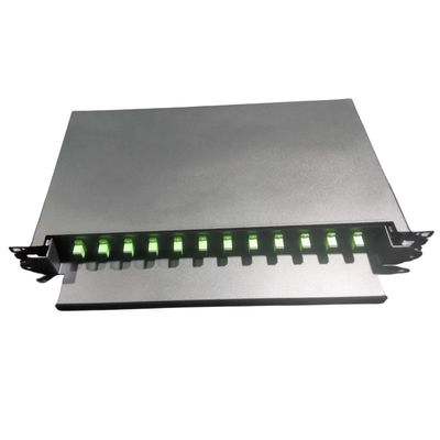19 Zoll gleitendes Faserpatch-Panel 12 Port FC APC Simplex Adapter Netzwerklösung