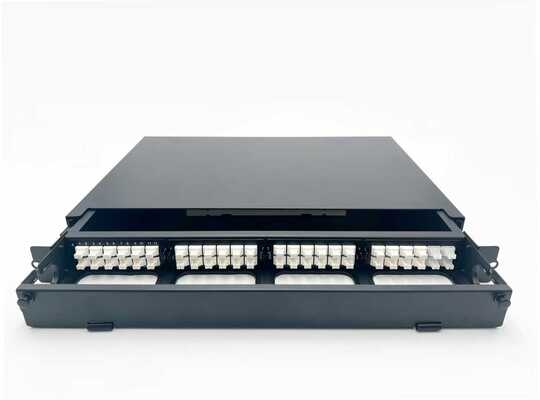 1U Cores MTP MPO -LC Patch panel ODF Chassis enclosure Sliding type for 4 Cassettes with Cable Management